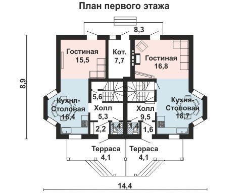 Дом на двух хозяев план первого этажа