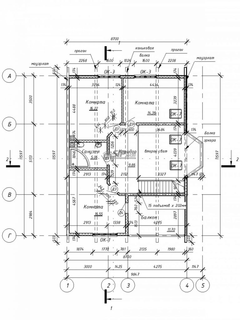 Проект дома “Ястреб” план этажа