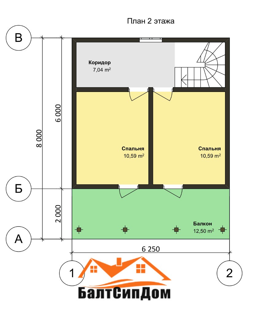 Сип дом - план 2 этажа
