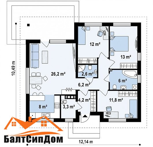 Сип дом - план этажа